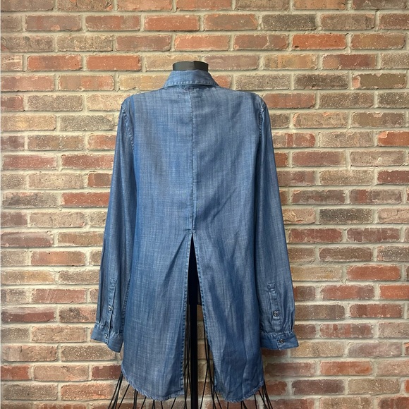 Standards & Practices New With Tags Blue & Gray Long Sleeve Blouse Size Large - Picture 2 of 8